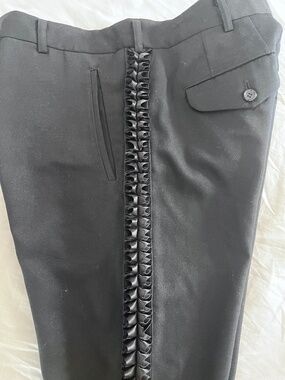 Commes des Garcon Black Pants Satin Ruffle